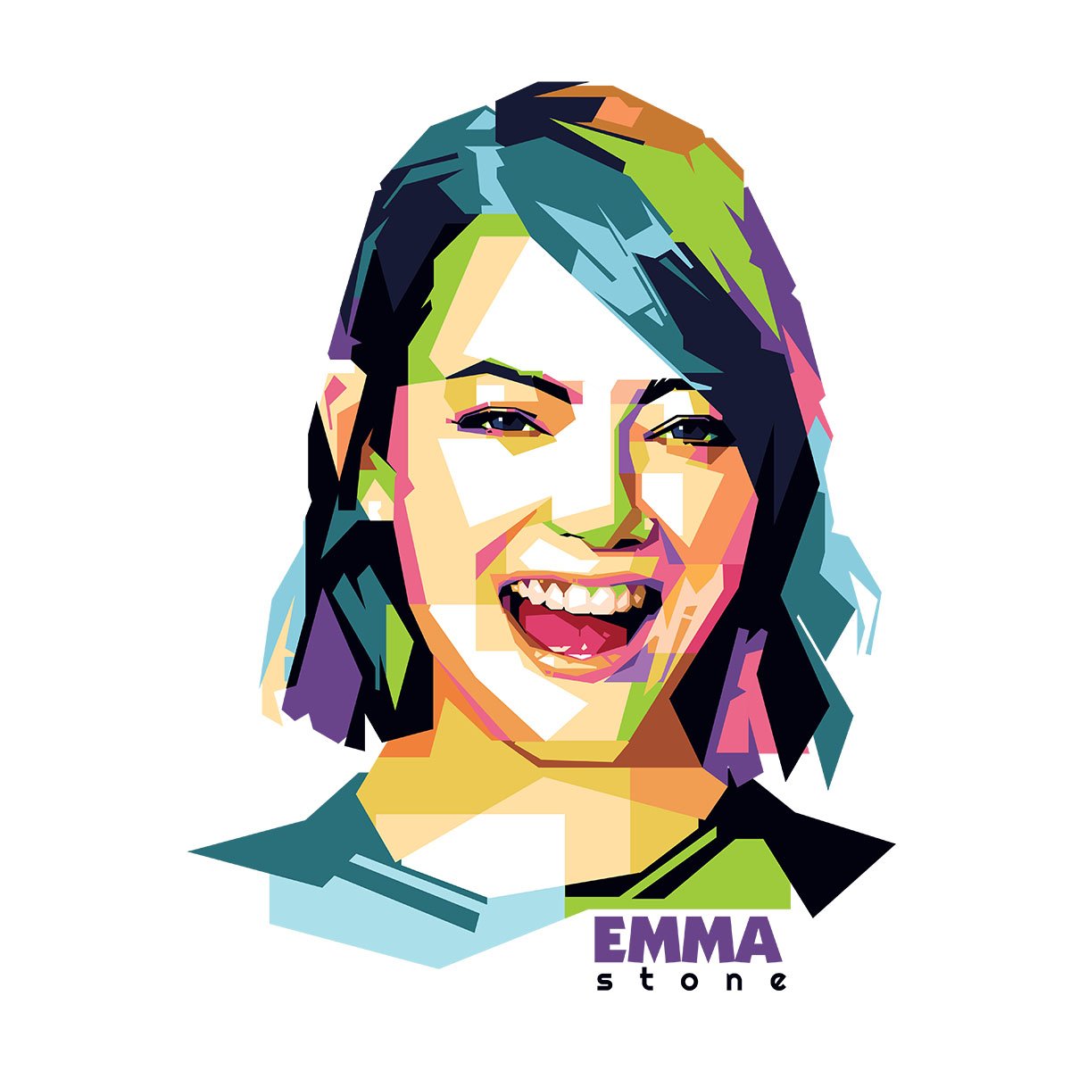 1200x1200 Geometric Celebrity Emma Stone Men's Sweatshirt