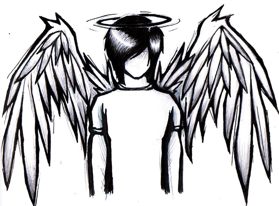 900x666 Emo Angel High Quality Drawing Drawing Skill