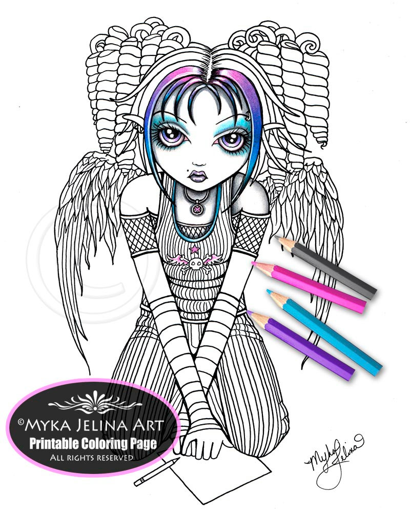 800x1000 Ariel Angel Digital Download Coloring