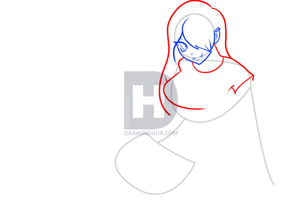 1025x720 How To Draw Anime Emo, Step