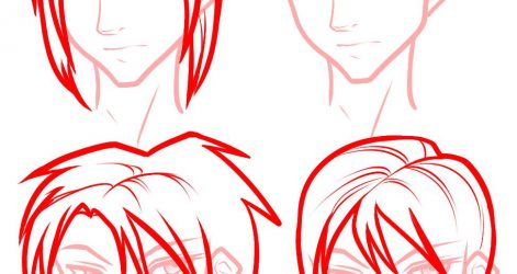 471x250 Boy Hair Drawing Tutorial Emo Wavy Haircuts Cartoon Black Little