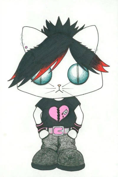 400x600 Emo Kitty Doesn't Care About Your Problems