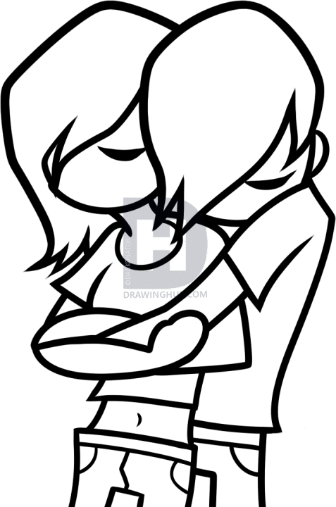 477x720 How To Draw Emo Lovers, Step