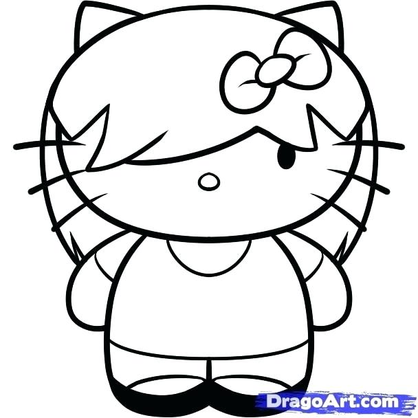 608x608 How To Color Hello Kitty Drawing How To Draw Hello Kitty