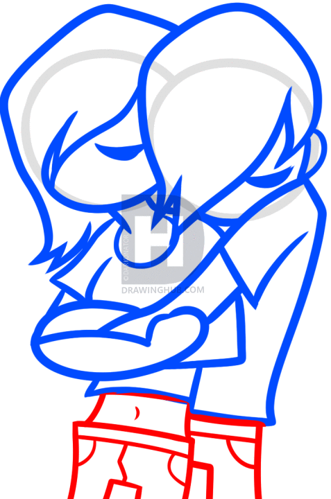 477x720 How To Draw Emo Lovers, Step