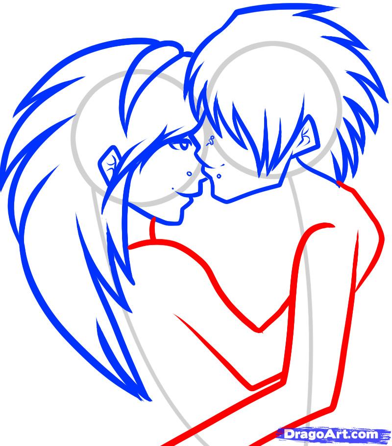 800x912 How To Draw An Emo Couple, Emo Couple, Step