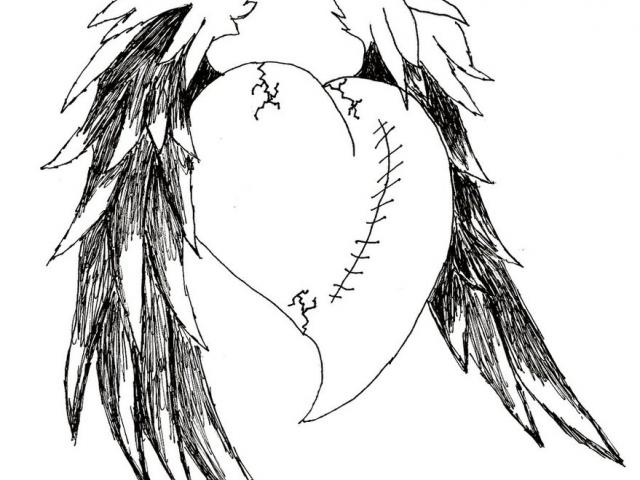 640x480 Dark Angel Clipart Easy Emo Drawing