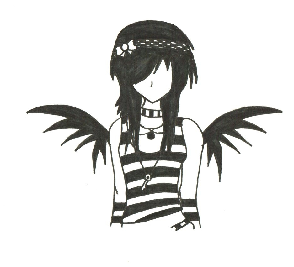 937x852 Dark Angel Clipart Easy Emo Drawing