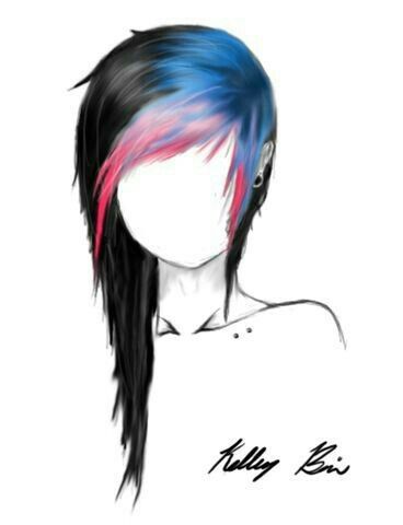 368x480 dibujos emo hair, scene hair, dyed hair
