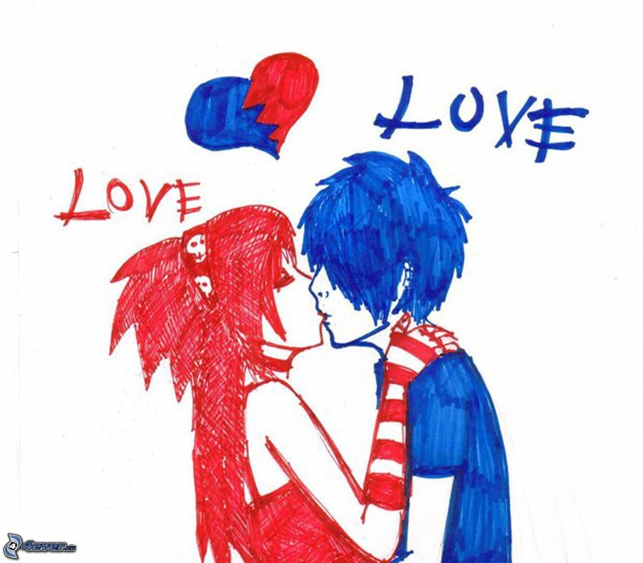 1300x1138 Love Emo People Drawings