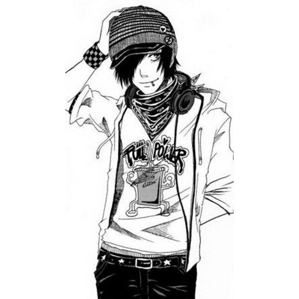 600x600 Emo Boy Liked On Polyvore Featuring Drawings, Anime, Fillers