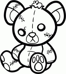 272x302 Beat Up Teddy Bear Tattoo