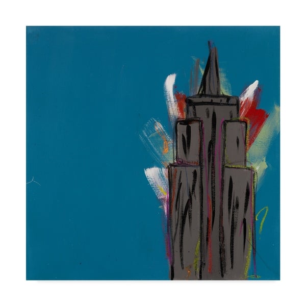 600x600 shop brian nash 'empire state building on blue' canvas art