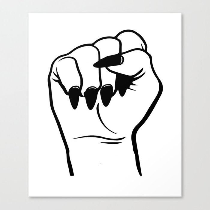 700x700 grl pwr women's empowerment fist canvas print