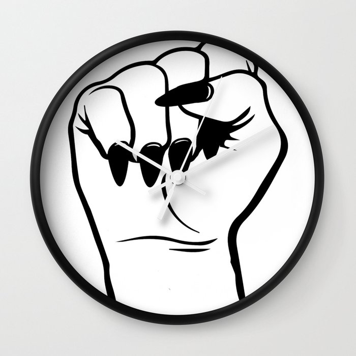 700x700 grl pwr women's empowerment fist wall clock