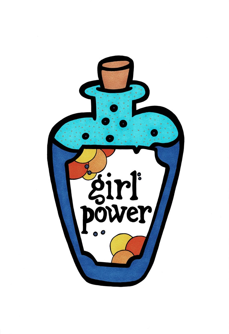 794x1154 girl power potion orignal drawing girls women female etsy
