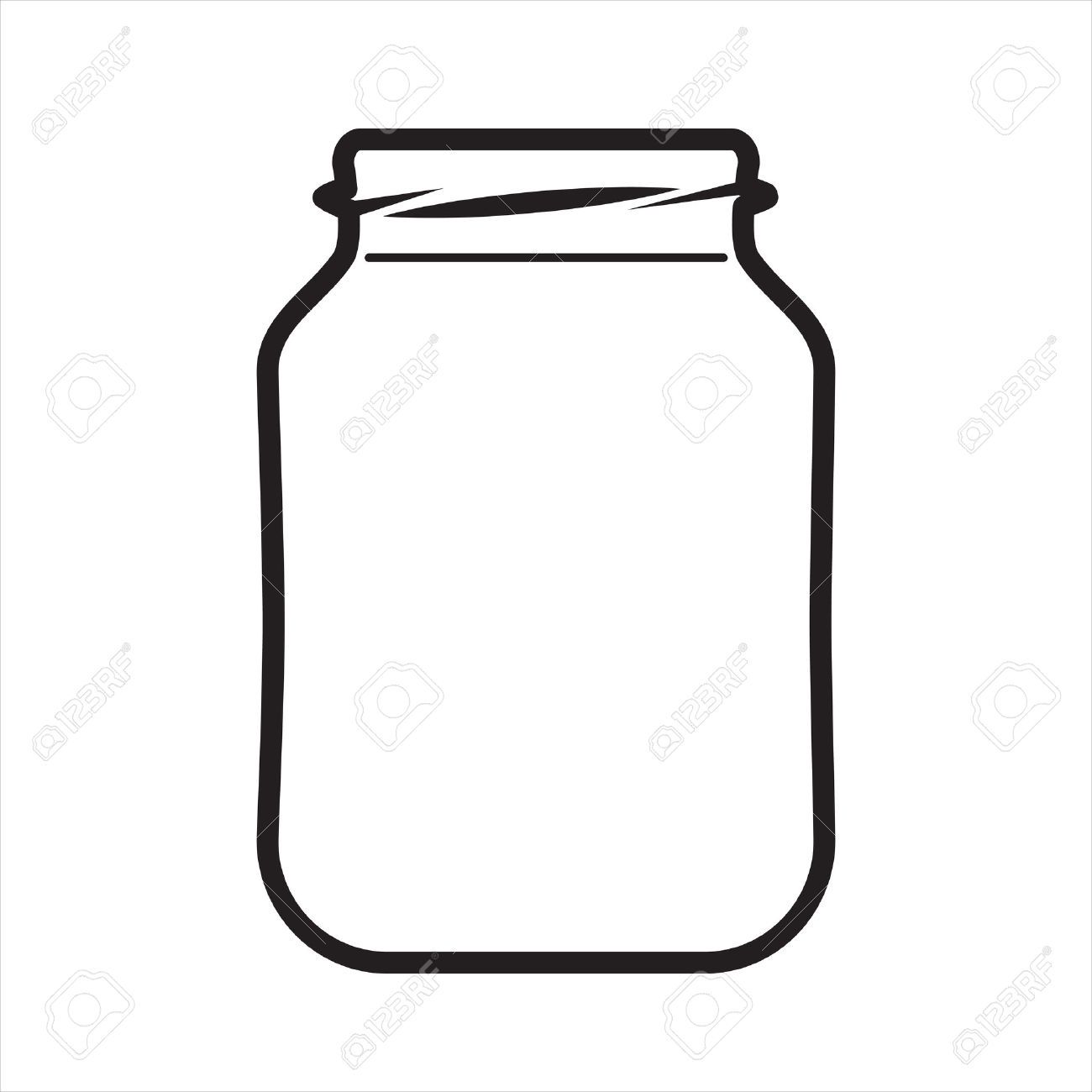 1300x1300 Mason Jar Clipart Empty Glass Bottle Pencil And In Color Free