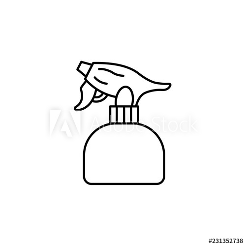 500x500 Black White Vector Illustration Of Empty Plastic Spray Bottle