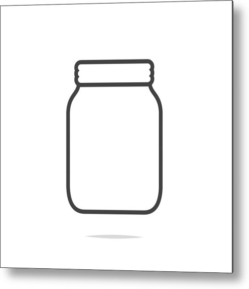 493x572 Jar Line Icon Vector Metal Print
