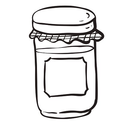 416x416 Black And White Jar With Empty Label Stock Vectors