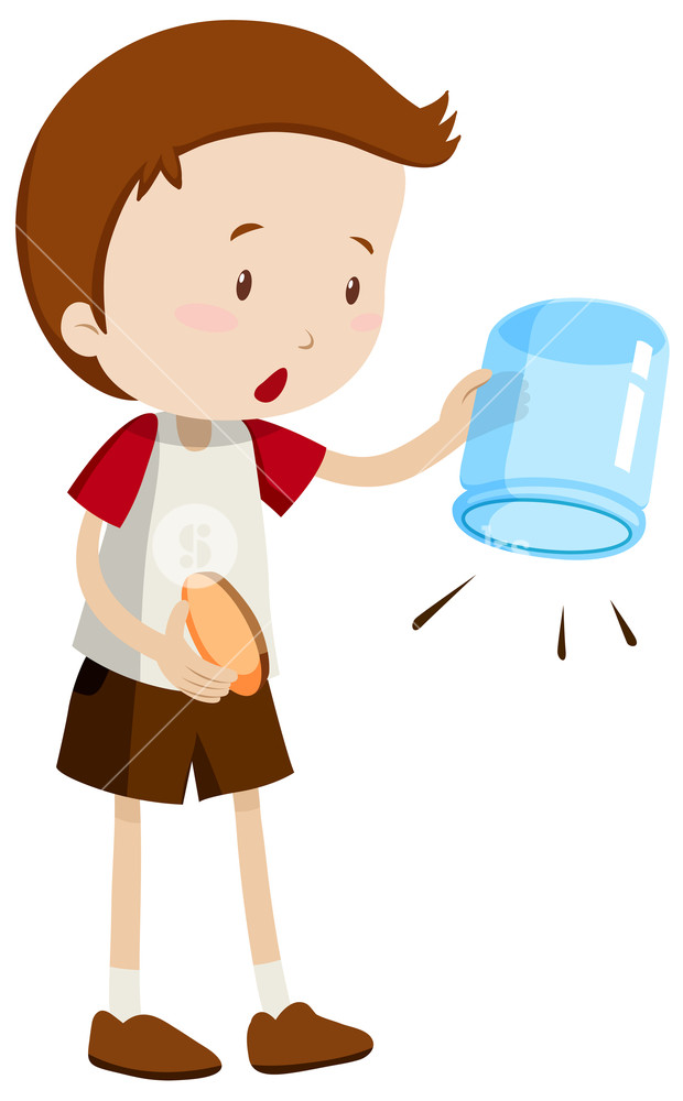 620x1000 Boy Holding An Empty Jar Illustration Royalty Free Stock Image