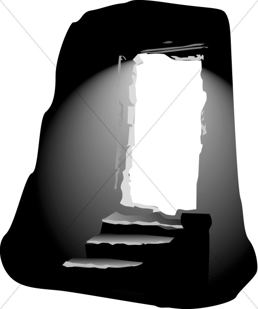 511x612 Black And White Light Streaming Into The Open Tomb Easter Clipart