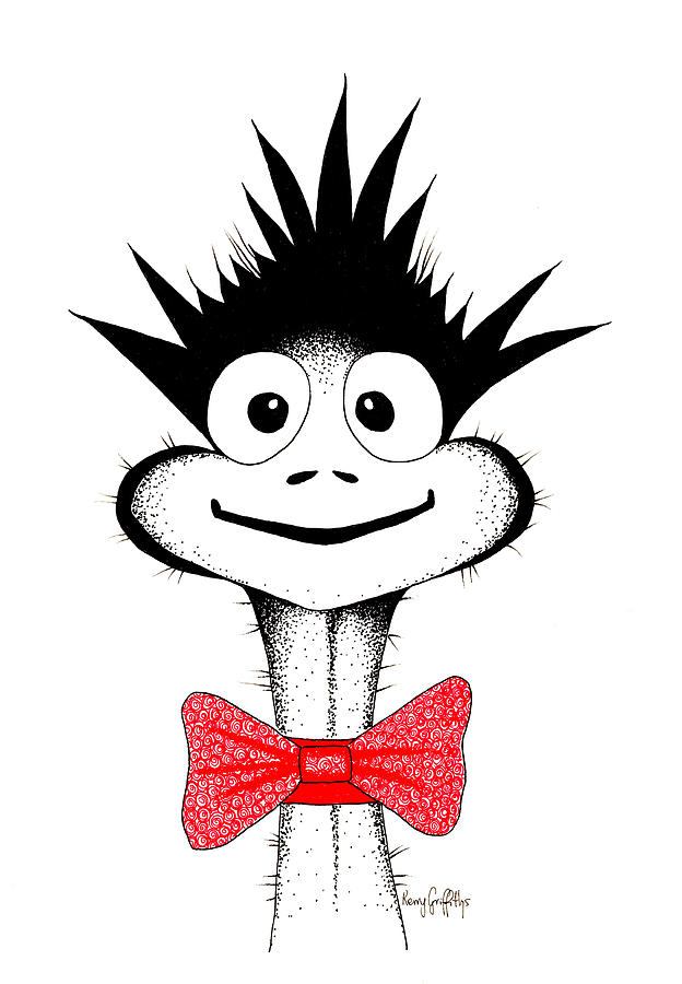 624x900 egbert, the aussie emu drawing