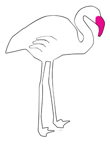 366x488 Pink Lone Flamingo Posters