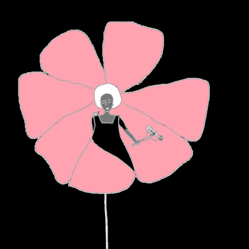 794x794 Digital Drawing Poetic Petal Print On Canvas X Etsy