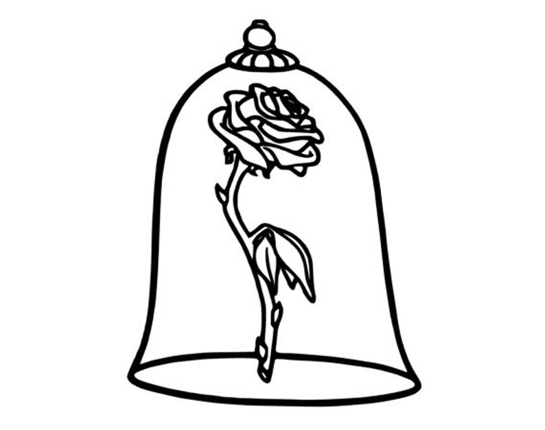 794x627 The Enchanted Rose From Beauty And The Beast Window Vinyl Etsy