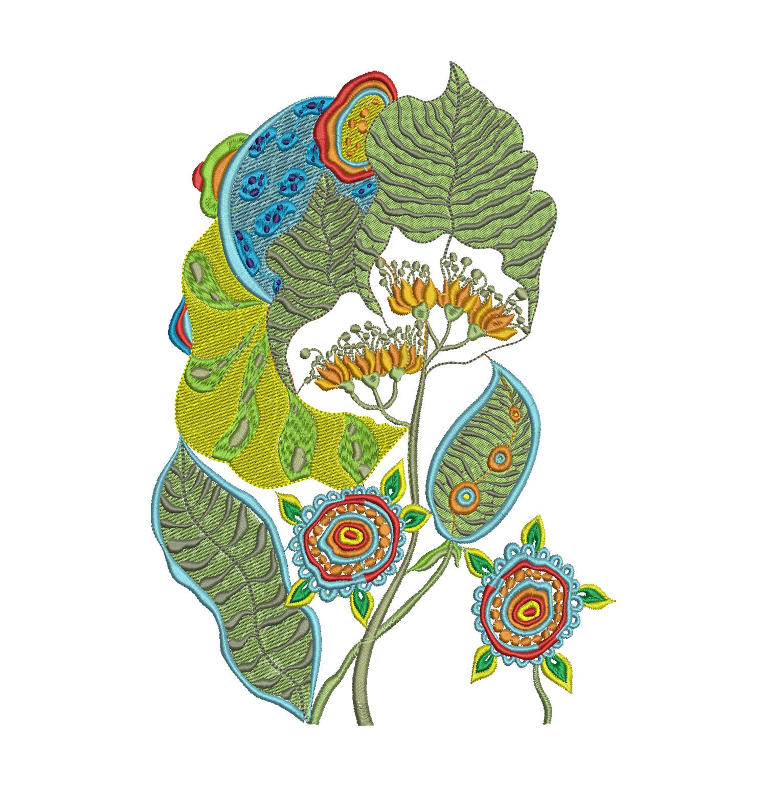 1500x1539 Enchanted Elf Fairy Flower Plant Machine Embroidery Boho Etsy