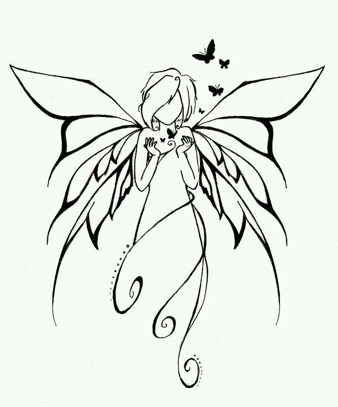 664x800 Beautiful Flower Butterfly Drawings