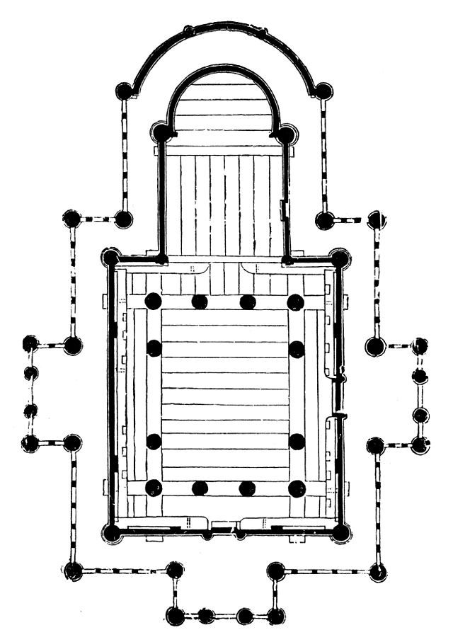 640x907 Stabkirche Borgund Grundriss