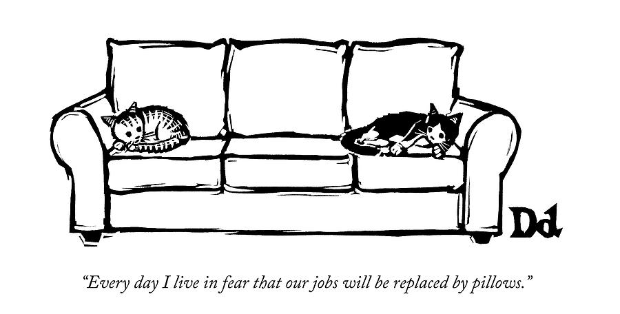 900x456 Two Cats Curl Up At Each End Of A Sofa Drawing