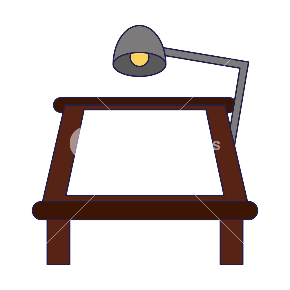 1000x1000 Drawing Table With Desk Light Vector Illustration Graphic Design