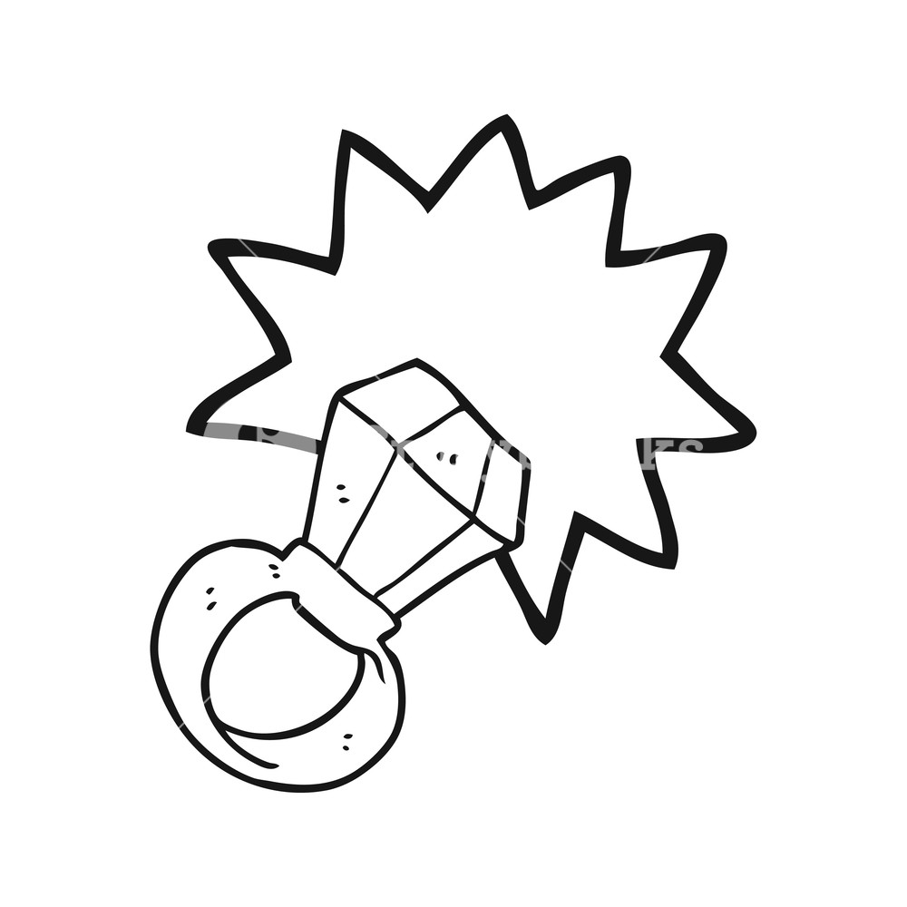 1000x1000 Freehand Drawn Black And White Cartoon Huge Engagement Ring