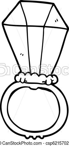 222x470 Line Drawing Cartoon Engagement Ring