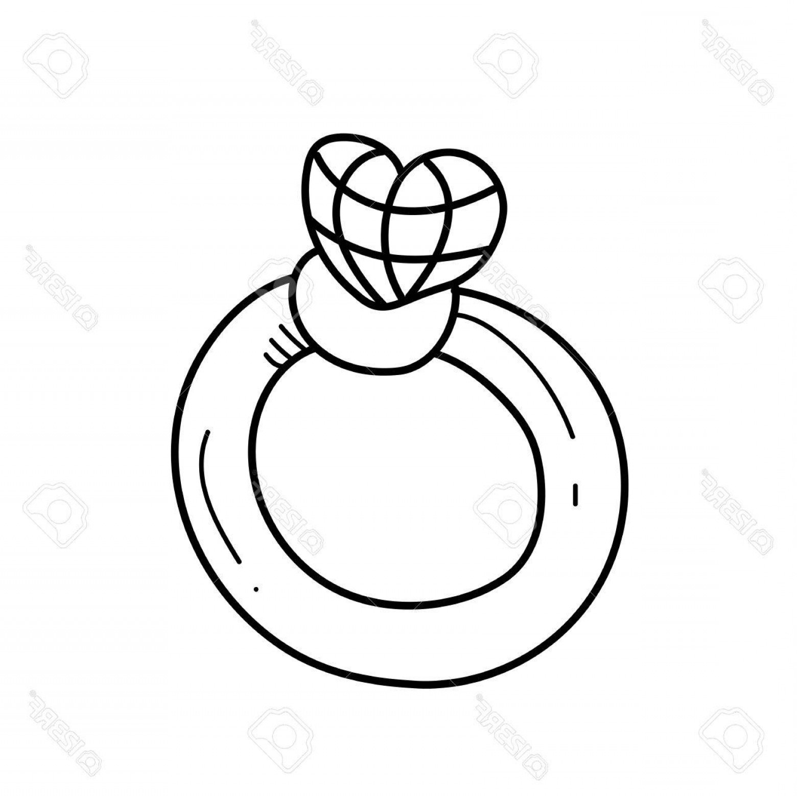 1560x1558 Photostock Illustration Freehand Drawing Engagement Ring
