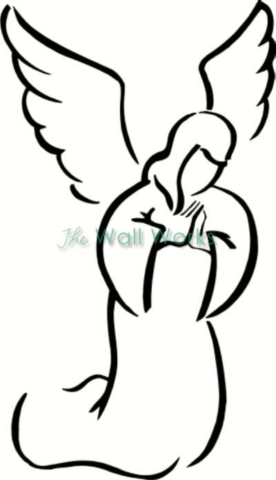 400x694 Angel Praying Cj Angel Drawing, Angel Clipart, Christmas Angels