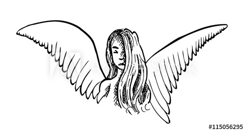 500x269 Inkttekening Van Bescherm Engel