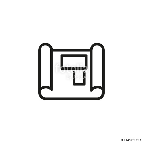 500x500 Construction Plan Line Icon Engineering, Blueprint, Sketch