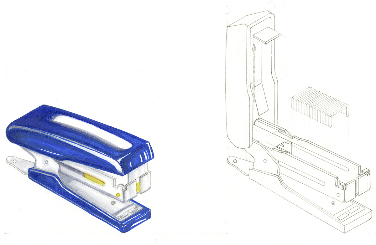 1200x783 Stapler Technical Drawings On Behance