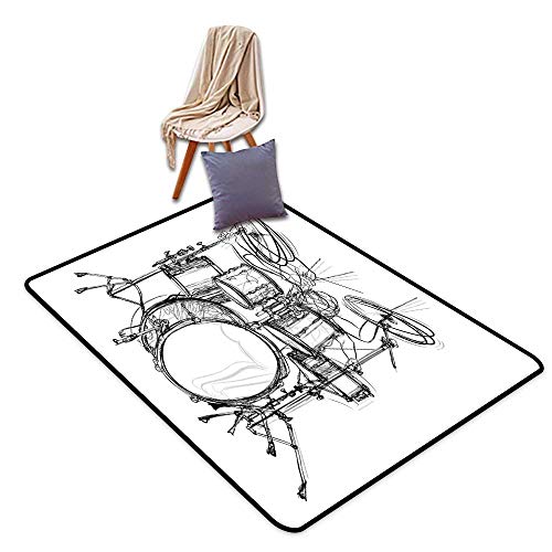 500x500 Household Bathroom Door Mat Rock Music Doodle Drawing