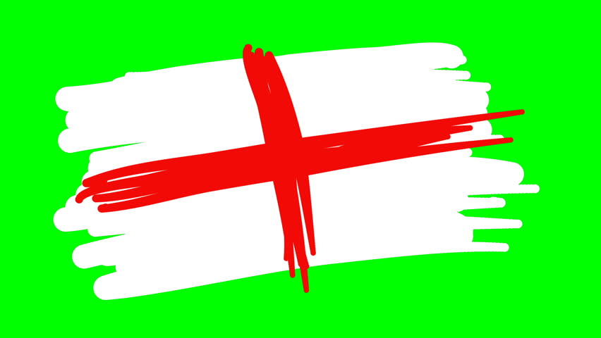 852x480 England Drawing Flag On Green Stock Footage Video