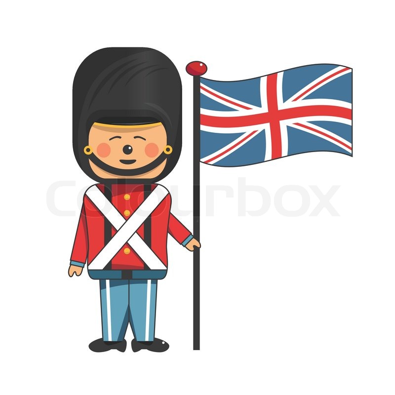 800x800 Happy Soldier In Red Uniform Holding Stock Vector Colourbox