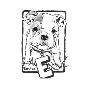 300x300 Dog Drawing English Bulldog Painting