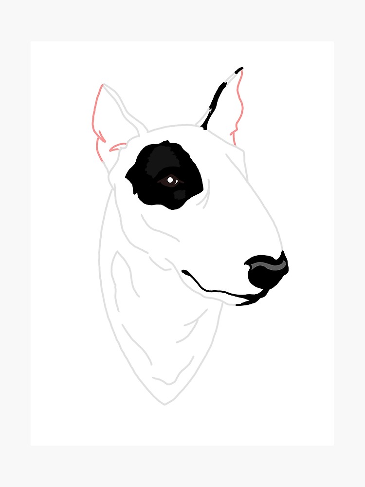 750x1000 Bull Terrier Digital Line Drawing Photographic Print