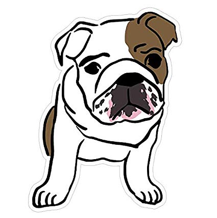 425x426 English Bulldog Cute Decal Sticker Custom Die Cut