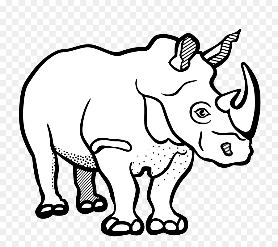 900x800 Rhinoceros Line Art Black And White Drawing Clip Art