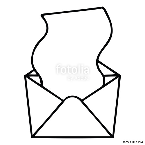 500x500 Quirky Line Drawing Cartoon Letter And Envelope Stock Image